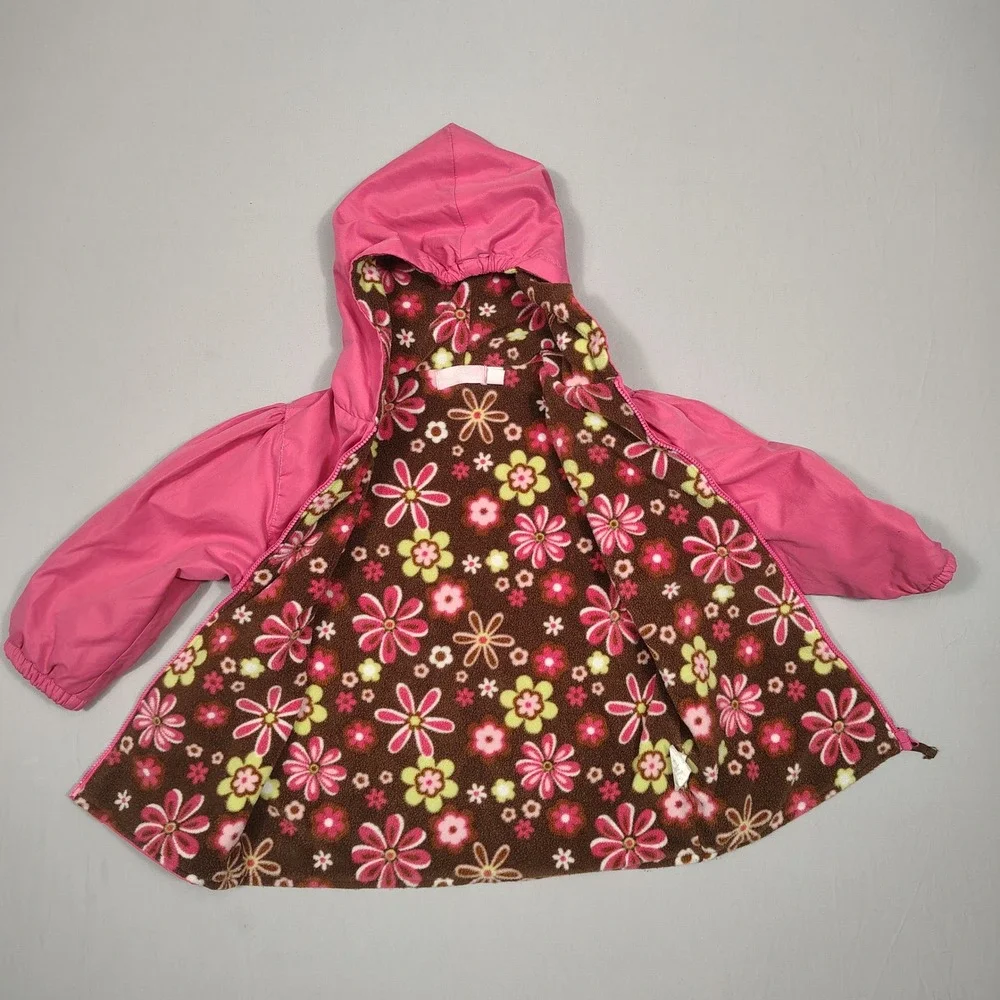 Kids Headquarters Jacket Toddler Girls 4T Embroidered Fleece Lined Pink Floral
